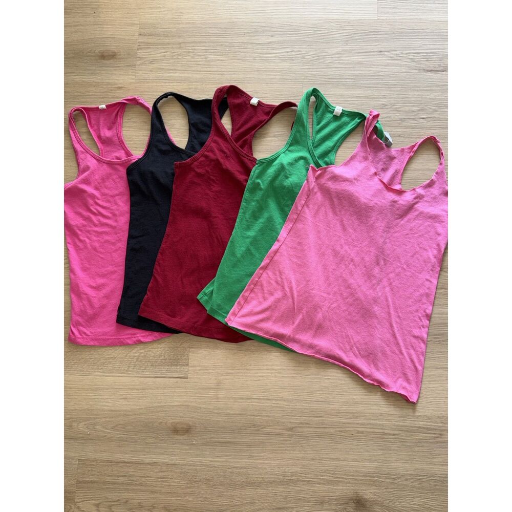 Next Level Tank Top Lot of Small Casual Racer Back Pink Red Green Black